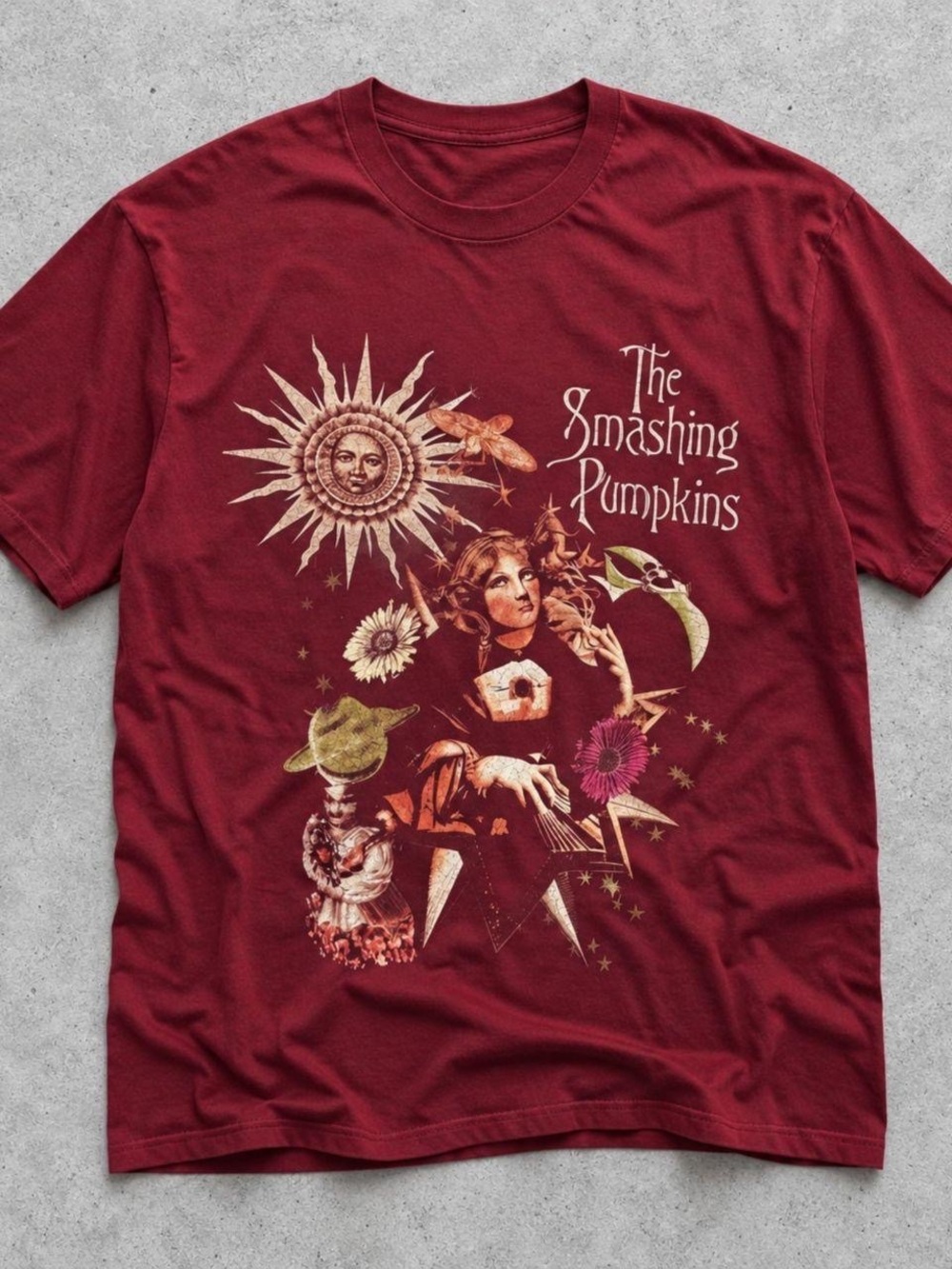 Gildan Burgundy Smashing Pumpkins Graphic Tee